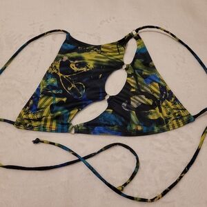 Jaded London Abstract Print Swim Bikini Top